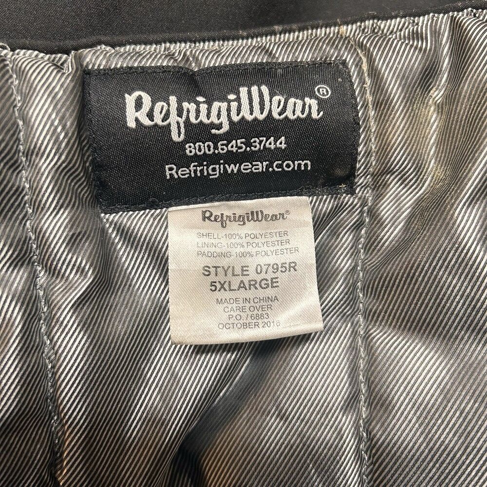 RefrigiWear 0795R Insulated Freezer Bib Overalls Black Size 5XL Cold Weather - Picture 13 of 14